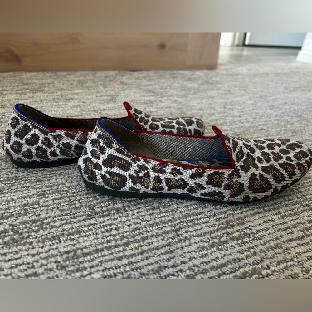 Rothy's Leopard Pattern Flats with Red Accent - image 5